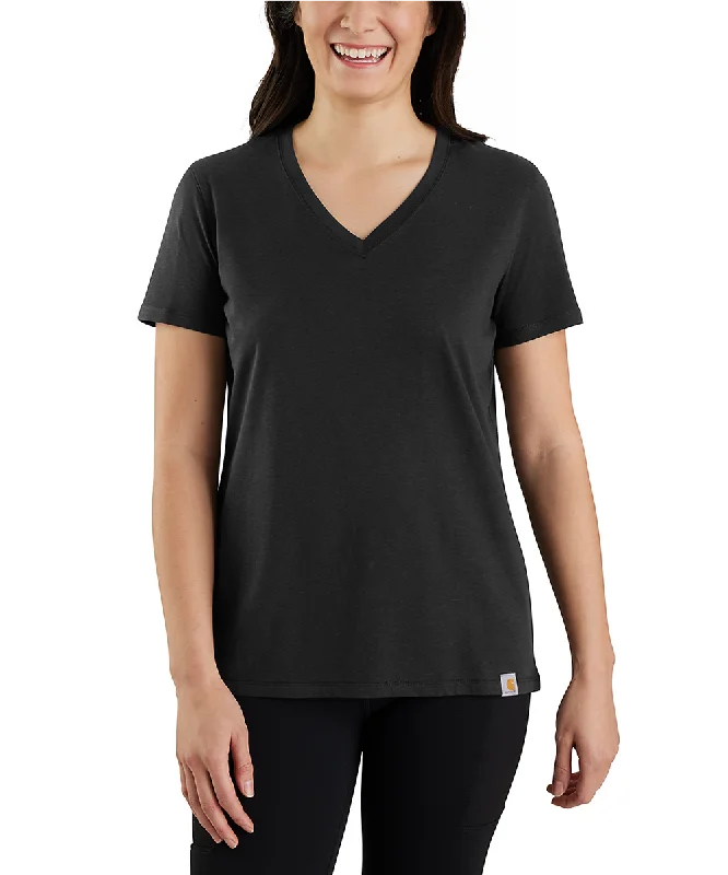 Warm Comfort Carhartt Women's Relaxed Fit V-Neck T-shirt - Black