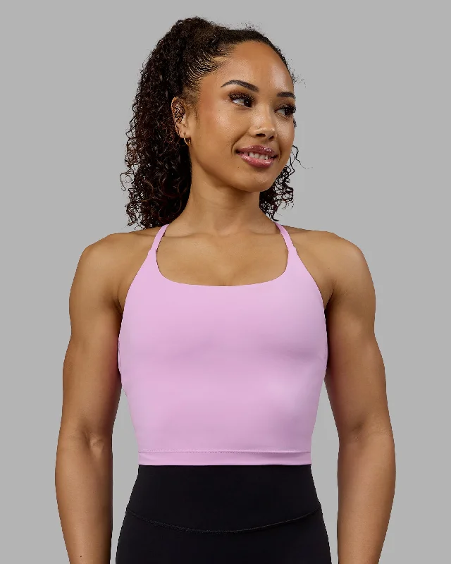 High Street Style Twist Shelf Bra Tank - Pastel Orchid