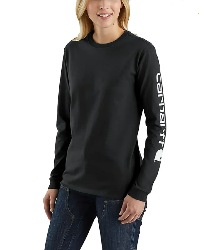 Chic Lounge Carhartt Women's Signature Sleeve Logo Long Sleeve T-shirt - Black