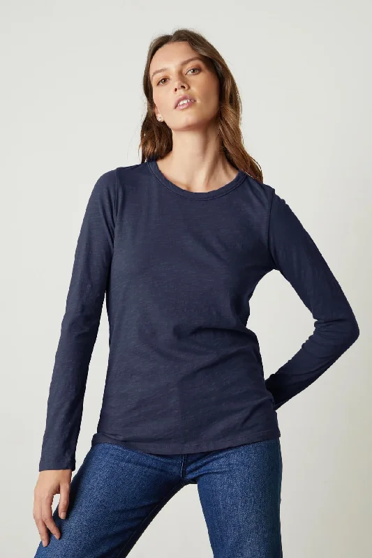 Versatile Wear LIZZIE03bcp Velvet Long sleeve tee