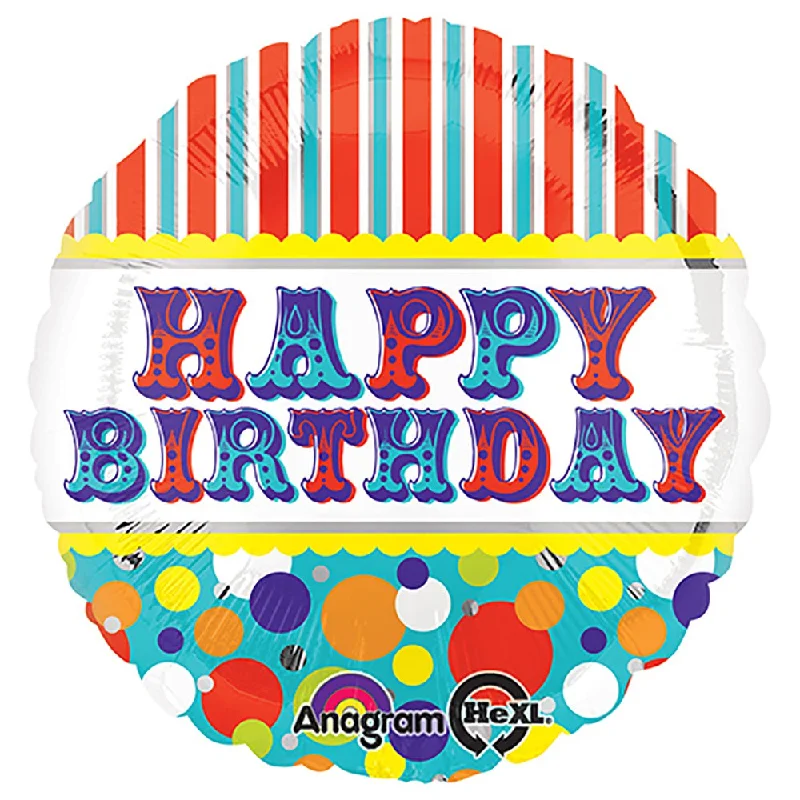 Classic Design 18 inch BIG TOP HAPPY BIRTHDAY