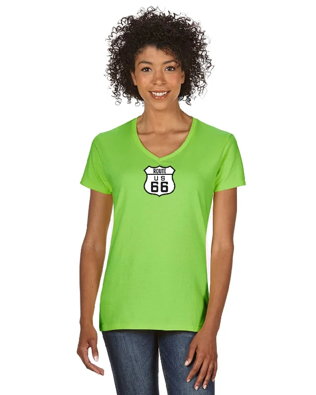 Fresh And Simple ROUTE 66 Ladies Short sleeve V-neck T-shirt