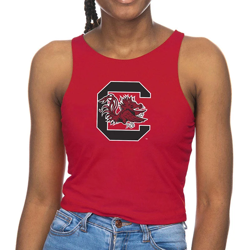 British Style USC Logo First Down Cropped Tank