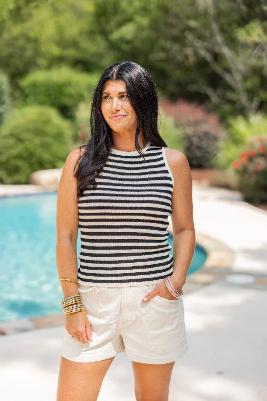 Soft Comfort Summer Anthem Black Striped Top