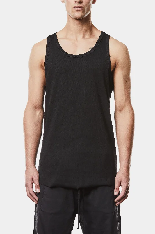 High Street Series Piped seam tank top, Black