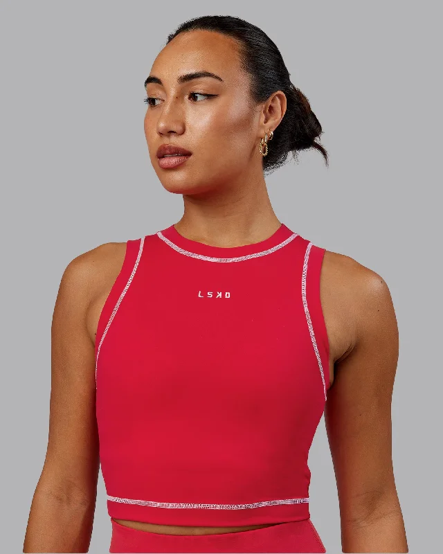 Versatile Itinerary Imprint Tank - Scarlet-White