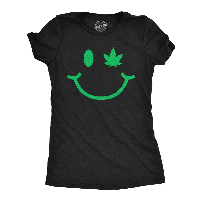 Must-have For Autumn And Winter Pot Leaf Eye Smiling Face Women's T Shirt