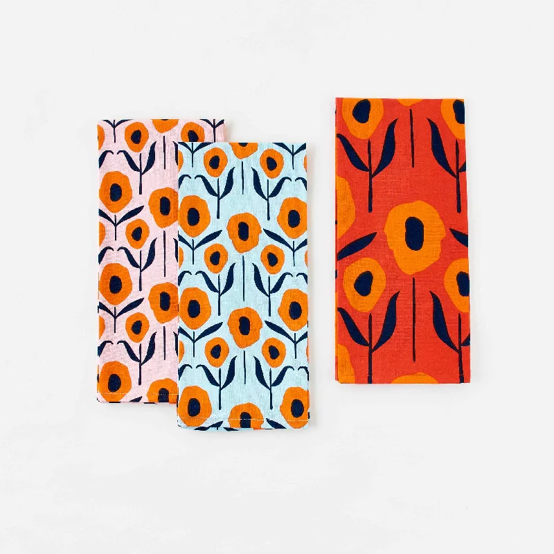 Fashionable Items Country Poppies Tea Towel