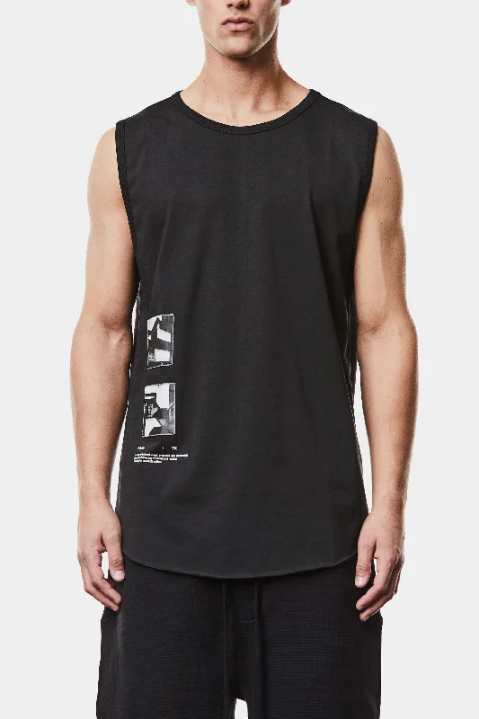 High-end Sense Printed tank top, Black