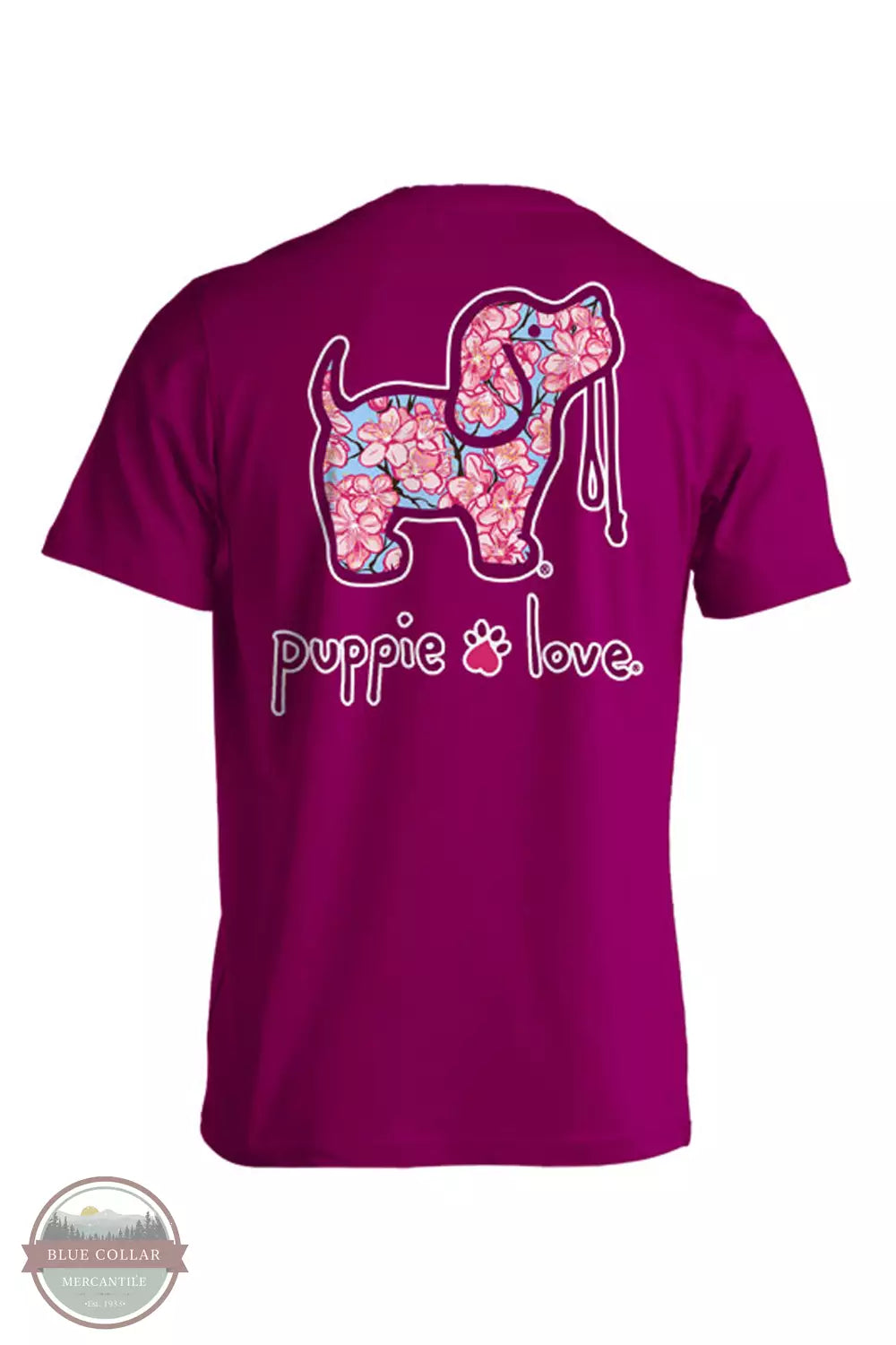 Retro Stripes SPL1602 Cherry Blossom Pup Short Sleeve T-Shirt