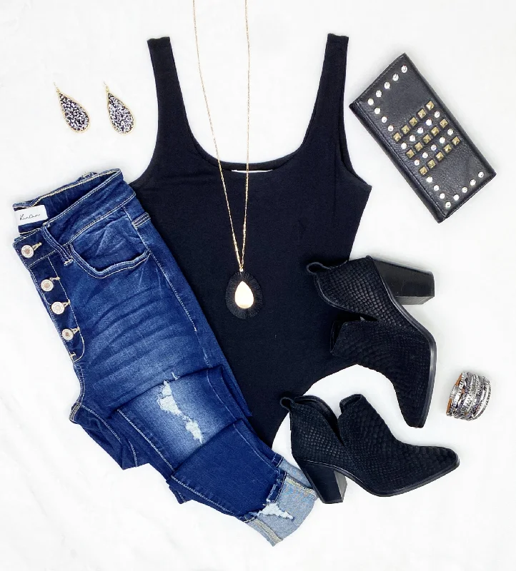Casual Chic Ready For Anything Bodysuit - Black