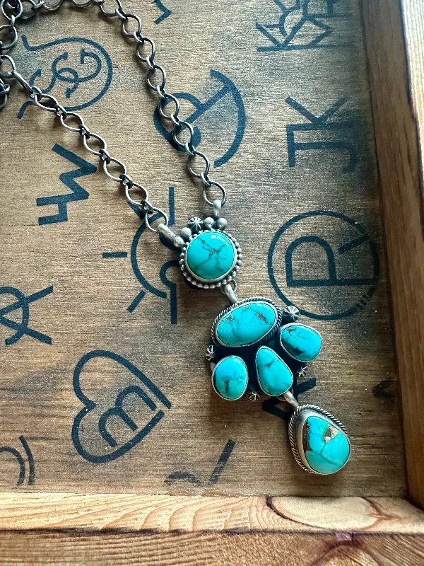 Versatile Items Kingman Turquoise Stones Chain Necklace