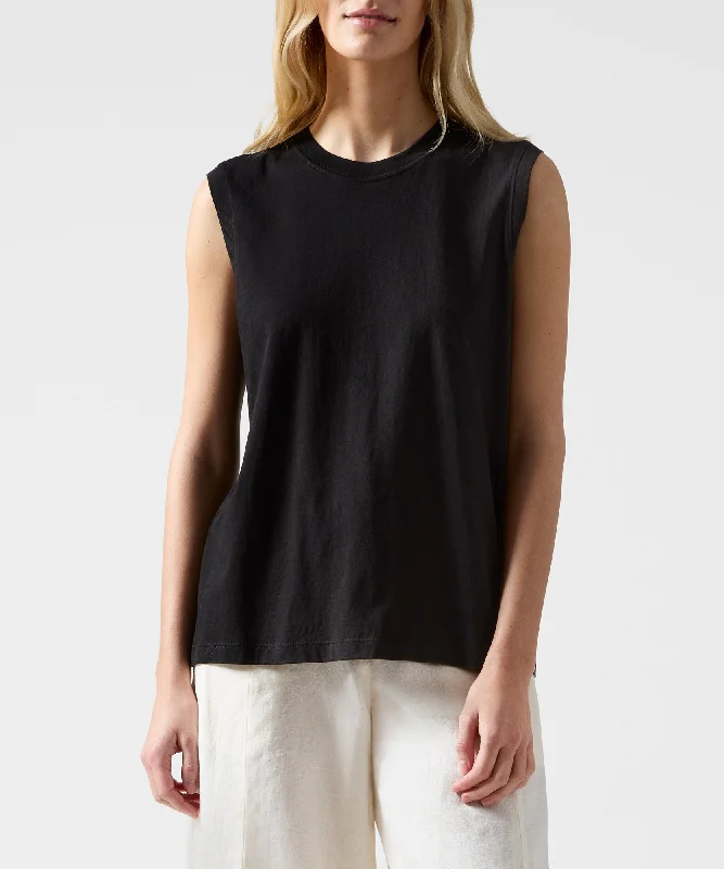 Stretch Design Classic Jersey Sleeveless Boy Tee - Black