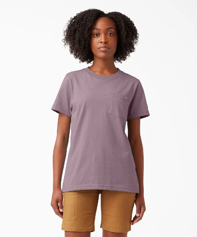 Relaxed Fit Dickies Women's Short Sleeve Heavyweight Pocket T-Shirt - Lilac