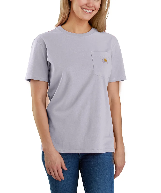 Soft Touch Carhartt Women’s WK87 Short Sleeve Pocket T-Shirt - Lilac Haze