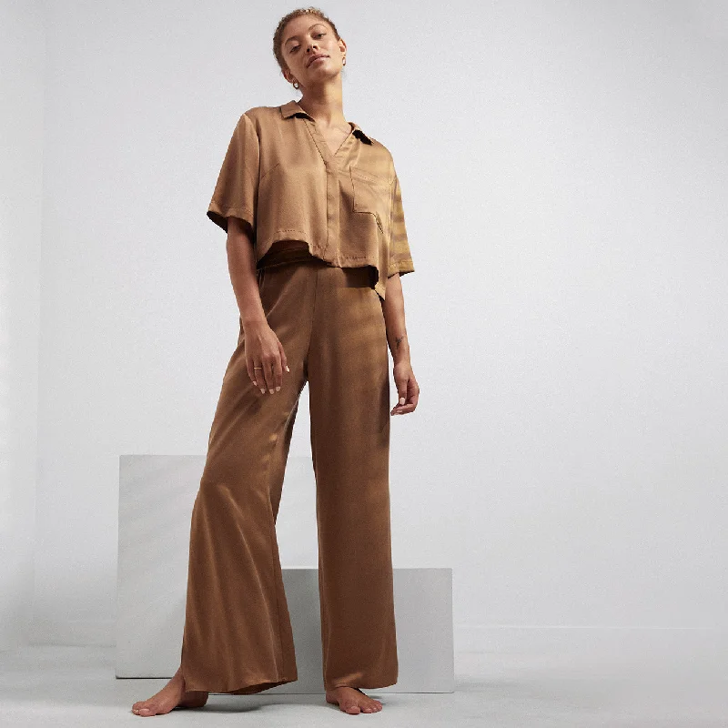 Casual And Casual Washable Silk High Rise Pant Set