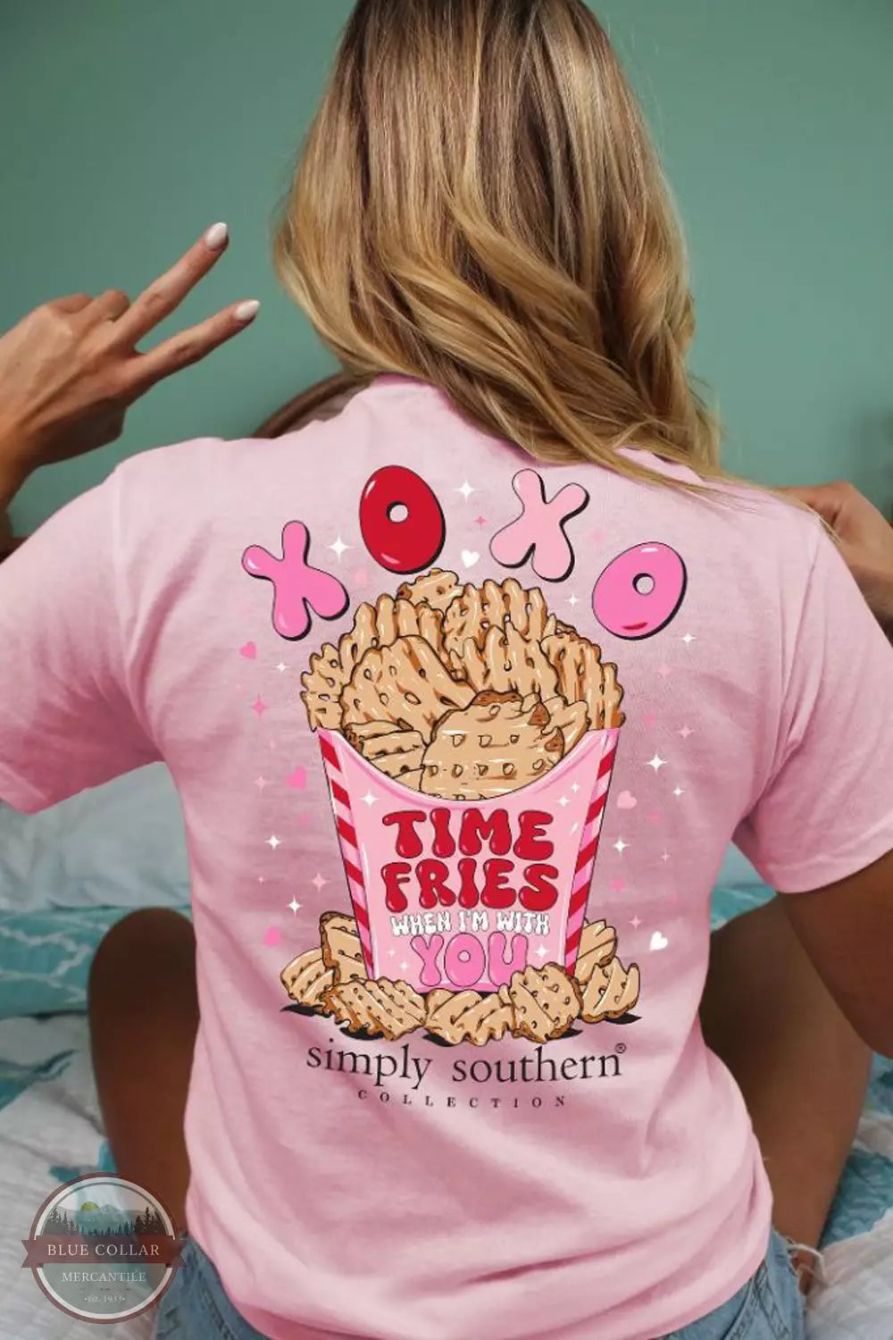 Retro Lace Fabric SS-XOFRIES-LOTUS Time Fries Short Sleeve T-Shirt