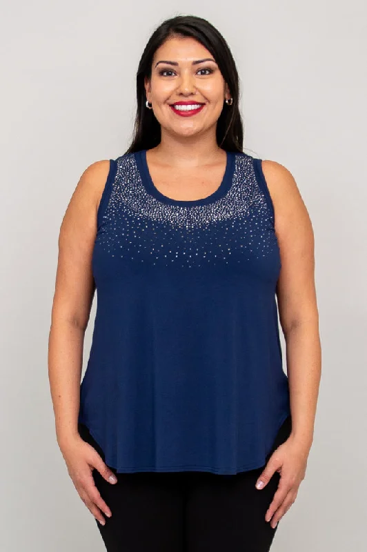 Bright Colors Jazz Tank, Indigo Diamond, Bamboo