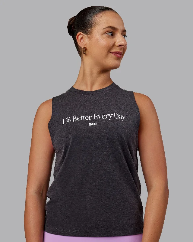 Urban Comfort Unleash 1% Better Training Tank - Charcoal Marl-White