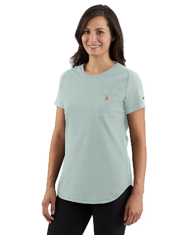Chic Relaxation Carhartt Women's Force Short Sleeve Pocket T-Shirt - Dew Drop