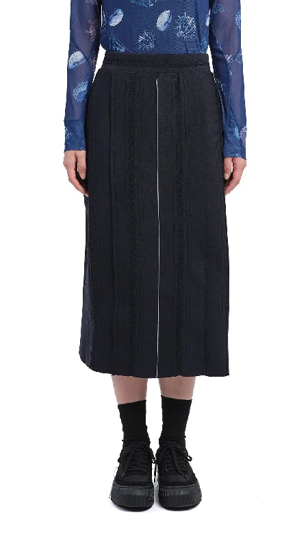 Street Charm Knitted Contrast Stitch Pencil Skirt