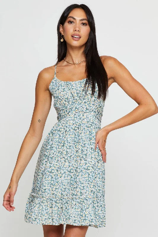 Sports Design Print Mini Dress Sleeveless