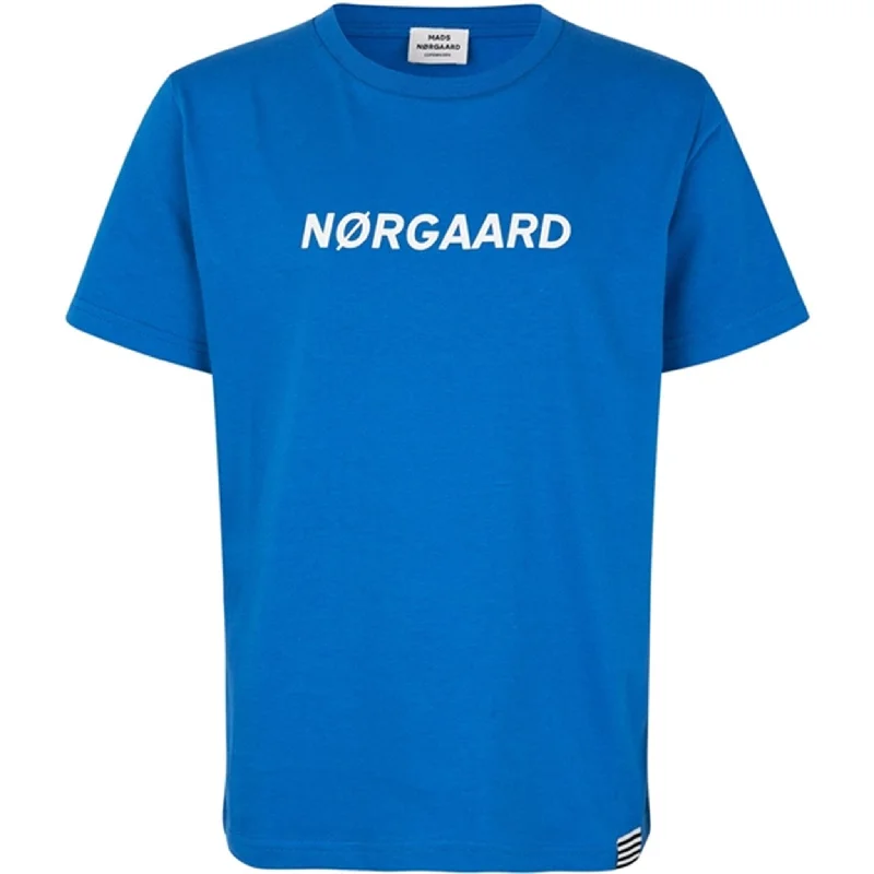 Comfortable Fashion Mads Nørgaard Printed Tee Thorlino T-shirt Snorkel Blue