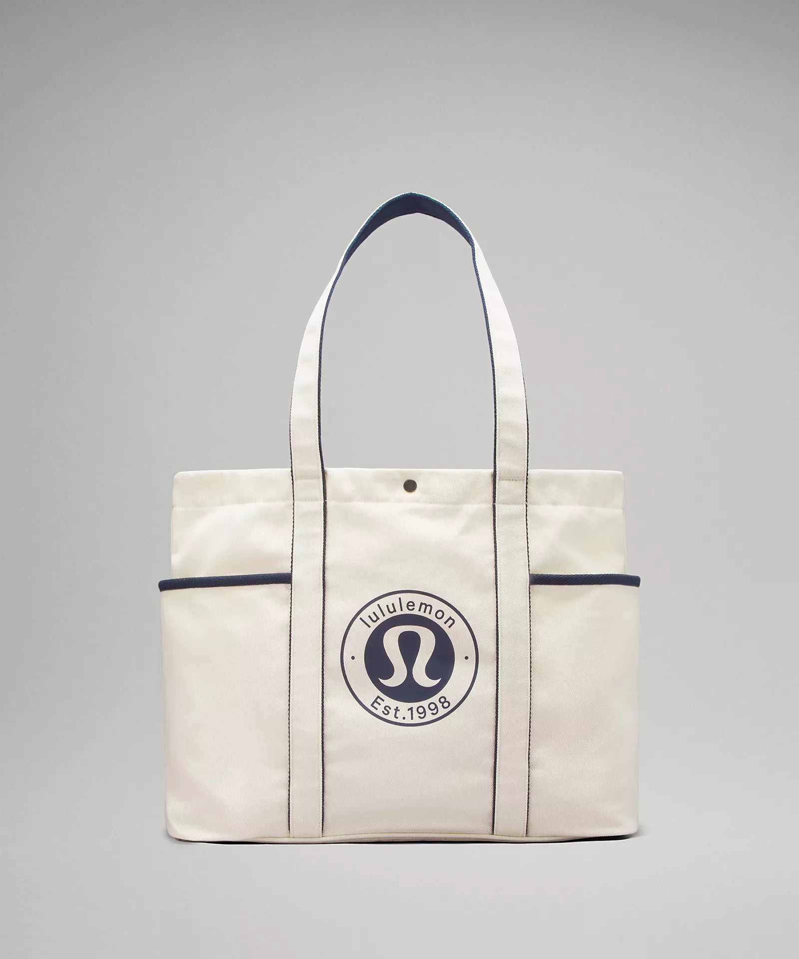 Light And Breathable Daily Multi-Pocket Tote Canvas Tote Bag 20L | Natural/Black