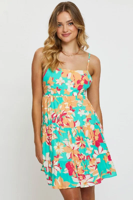 Street Style Suit Print Mini Dress Sleeveless