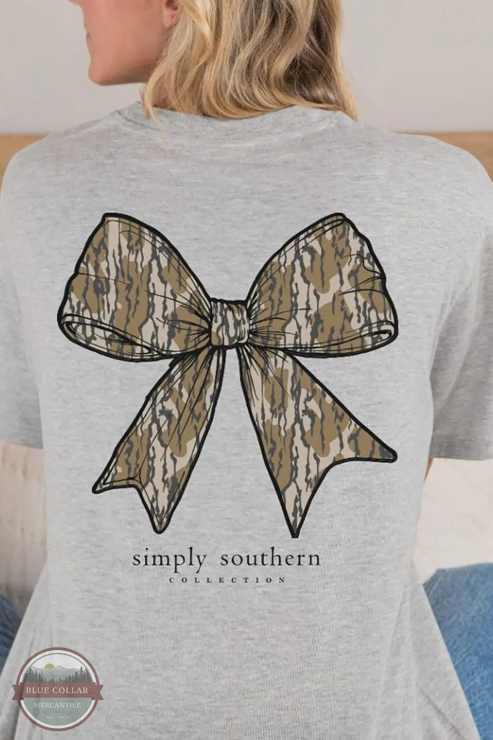 Soft Fabrics Camo Bow Short Sleeve T-Shirt SS-CAMOBOW-ASHGRY