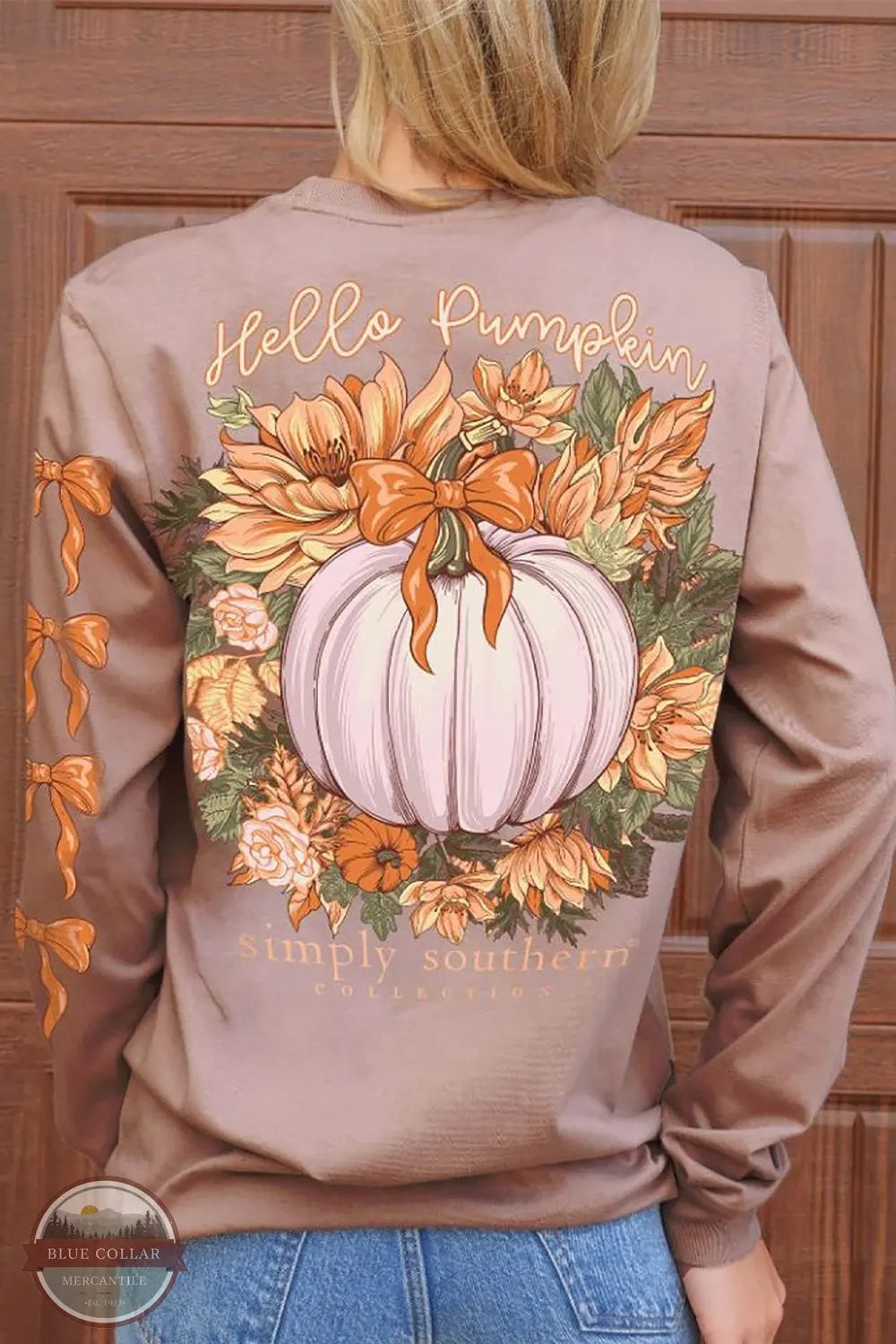 Lounge Wear LS-PUMPKIN-ARMY Hello Pumpkin Long Sleeve T-Shirt