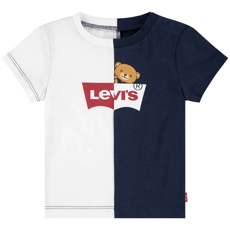 Luxury Style Levi's Baby Spliced Graphic T-Shirt Dress Blues
