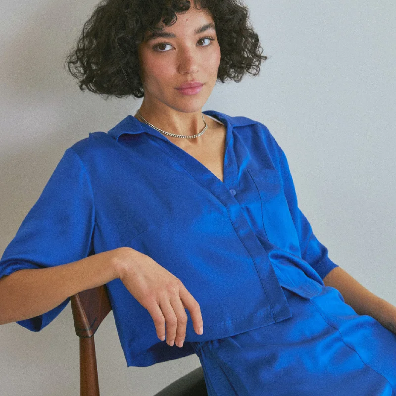 Practical Style Washable Silk High Rise Pant Set