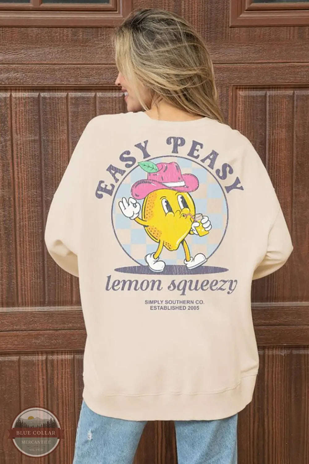 Versatile Comfort Easy Peasy Lemon Squeeze Sweatshirt CREW-EASY-SAND