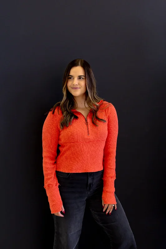 Comfortable Outfits We The Free Midnight Half Zip | High Risk Red