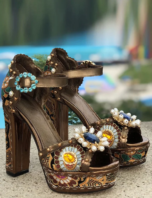 Cozy Shirts SPANISH MAGIC Block-Heel Sandals