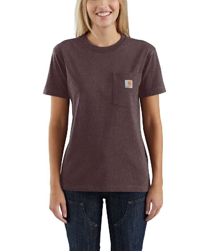 Fashion Comfort Carhartt Women's K87 Short Sleeve Pocket Tee - Blackberry Heather
