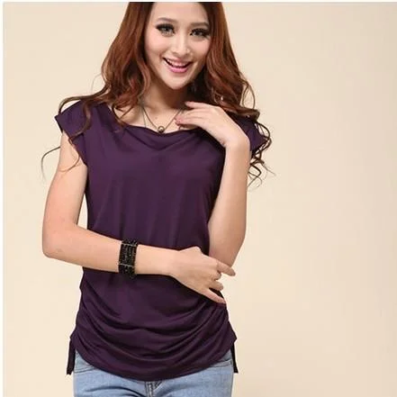 Street Fashion Ladies Fashion Solid Candy Color Summer Style Sell Like Hot Cakes T-Shirt