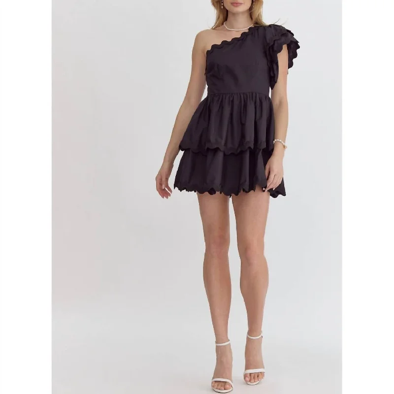 Ethnic Style Entro - One-Shouldered Mini Dress