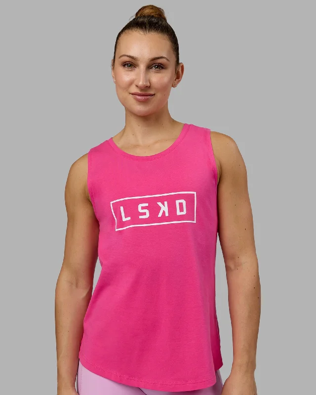 Editorial Design Luna FLXCotton Longline Tank - Ultra Pink-White