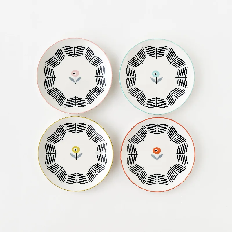 Minimal Style Mod Poppies Ceramic Plates