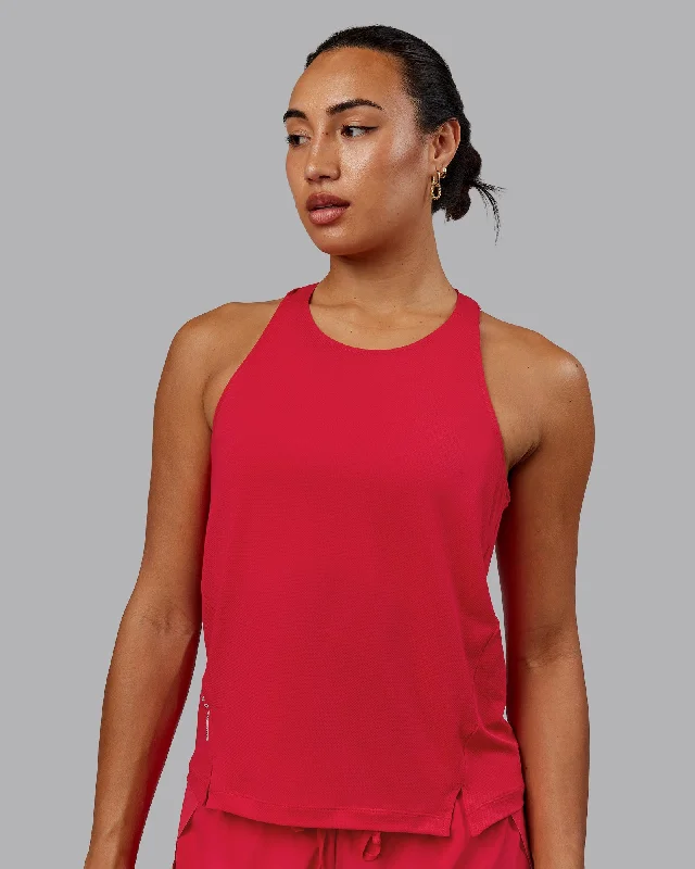 Easy Fashion Pace Running Tank - Scarlet