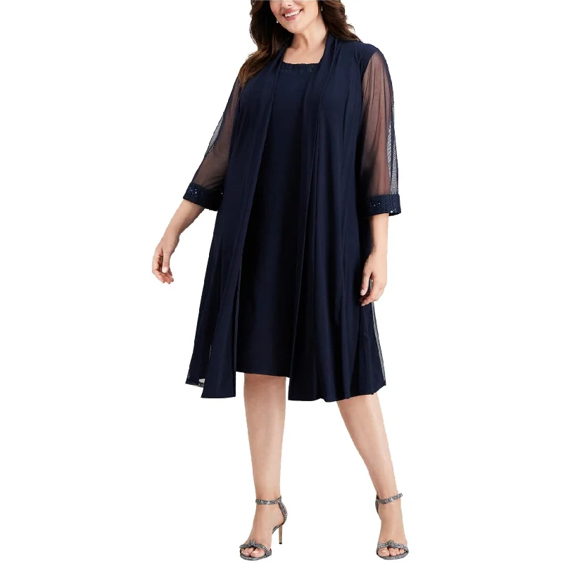 Bright Colors R&M Richards Womens 2-Piece Cocktail Dress, Blue, 20W