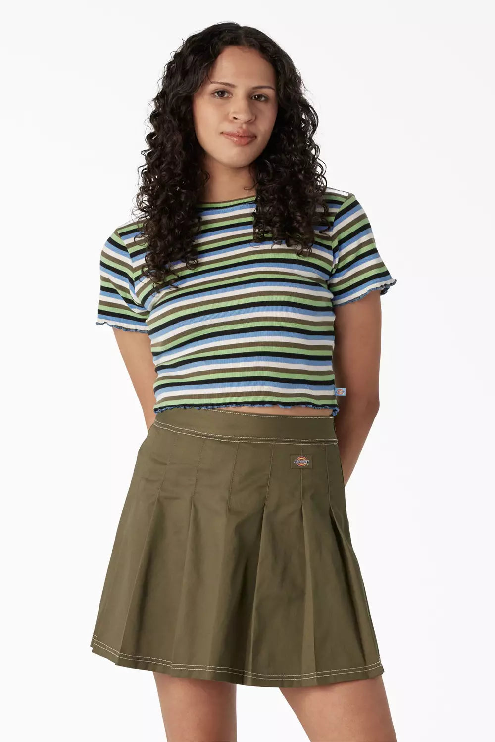 Soft Layers Striped Cropped T-Shirt FSR51
