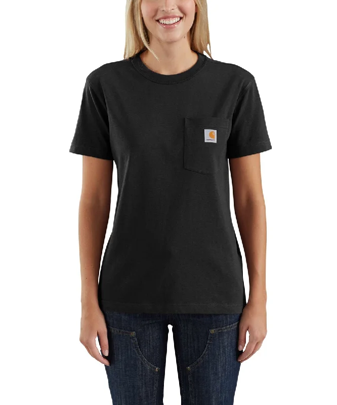 Comfy Chic Carhartt Women’s WK87 Short Sleeve Pocket T-Shirt - Black