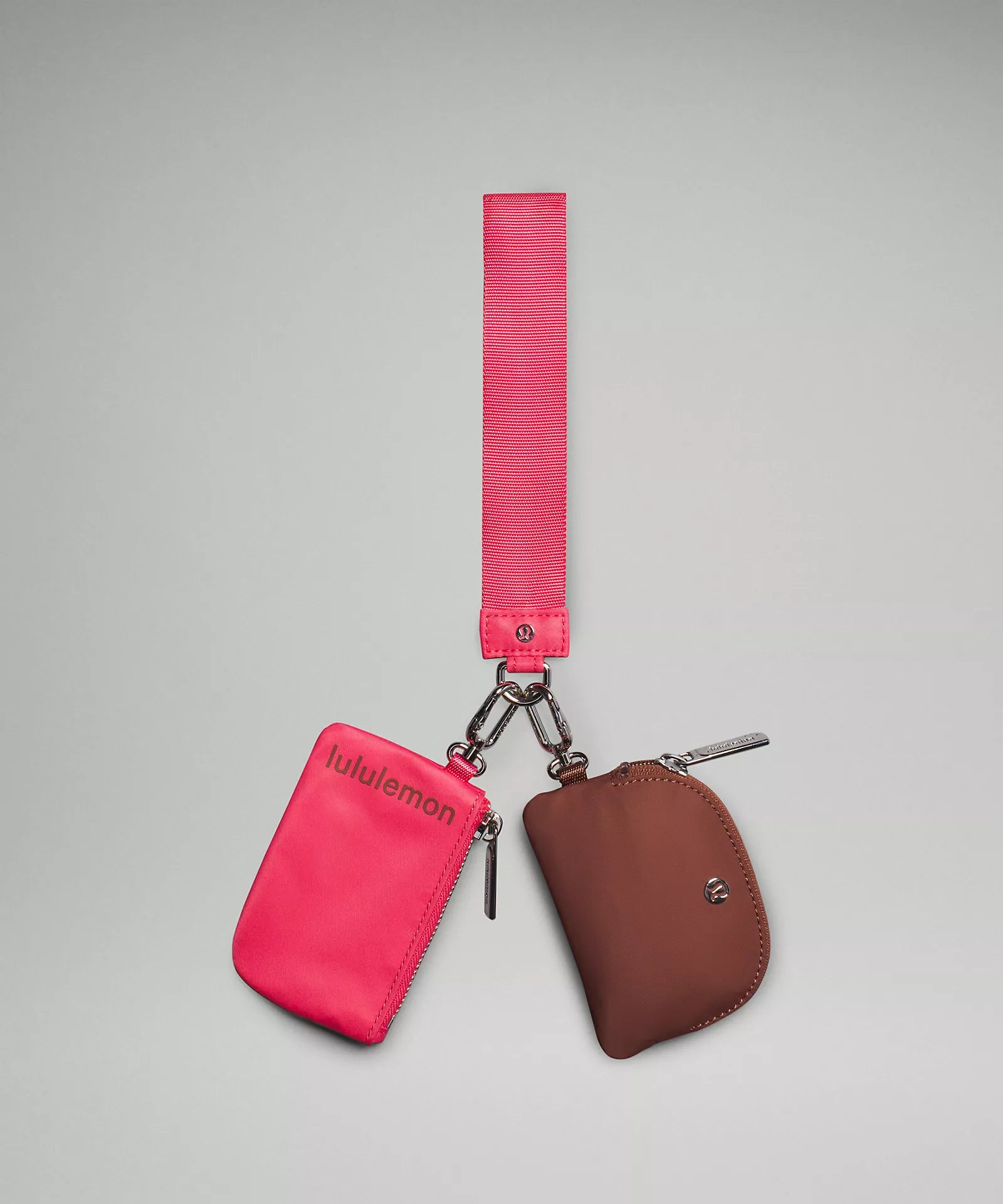 Exquisite Fabrics Dual Pouch Wristlet | Ancient Copper/Glaze Pink