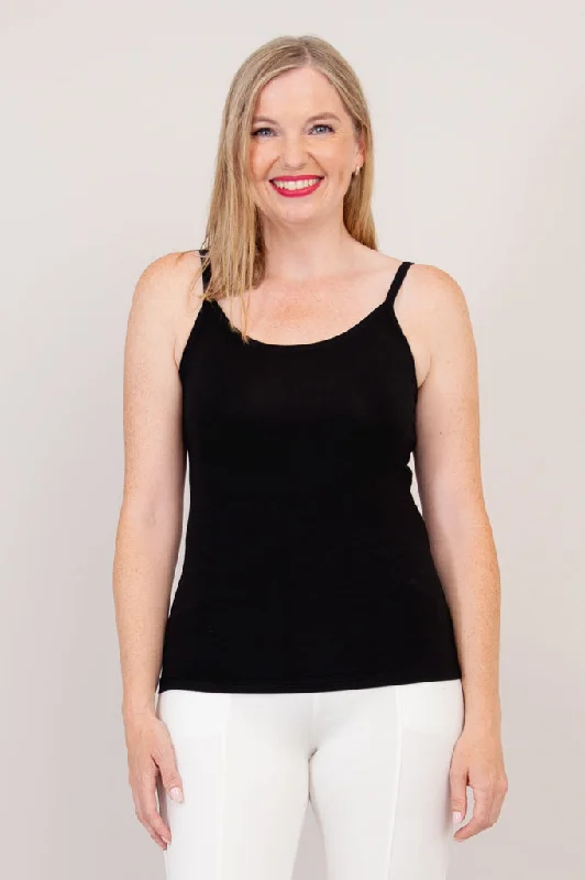 Fashion Selection Silo Tank, Black, Bamboo