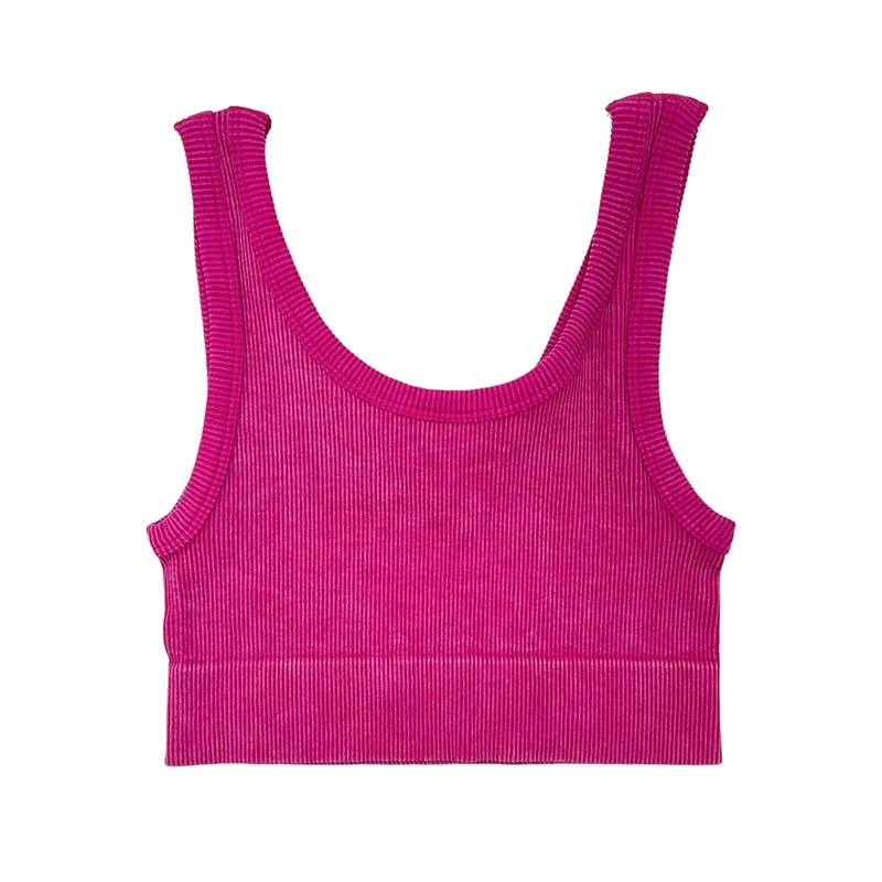 French Style Reversible Regular Cropped Tank
