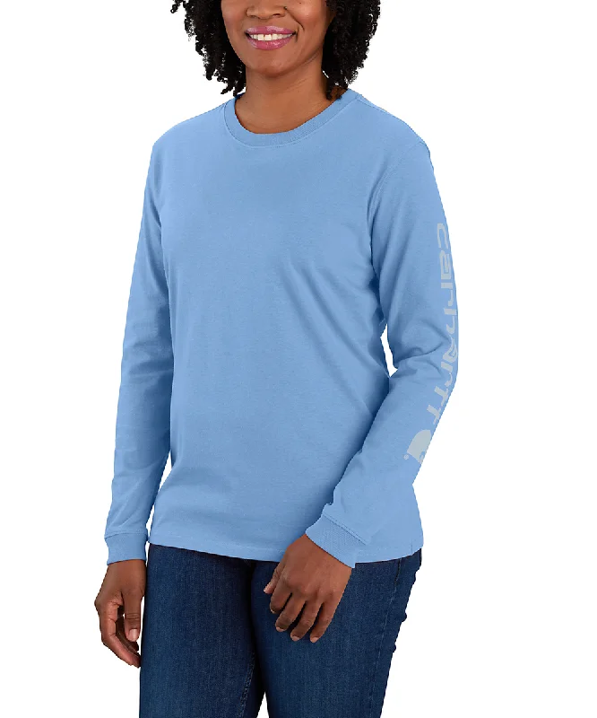 Layered Comfort Carhartt Women's Signature Sleeve Logo Long Sleeve T-shirt - Skystone