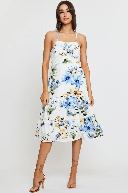 Versatile Items Print A Line Dress Midi